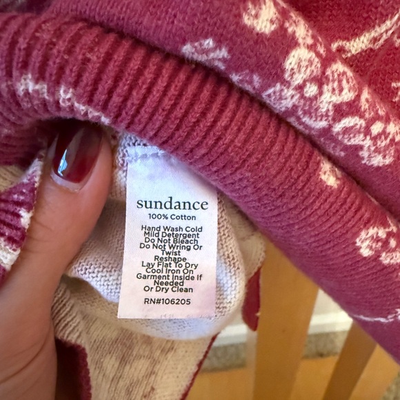NWT Sundance Reddish Floral Print Cotton Long Sleeve Sweater XXL - Picture 5 of 6